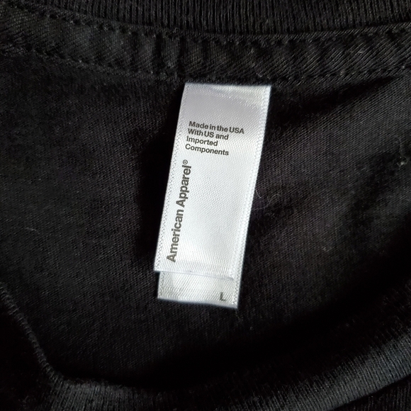 AMERICAN Apparel " Man Sports " Black T-Shirt Size Large - Picture 3 of 3